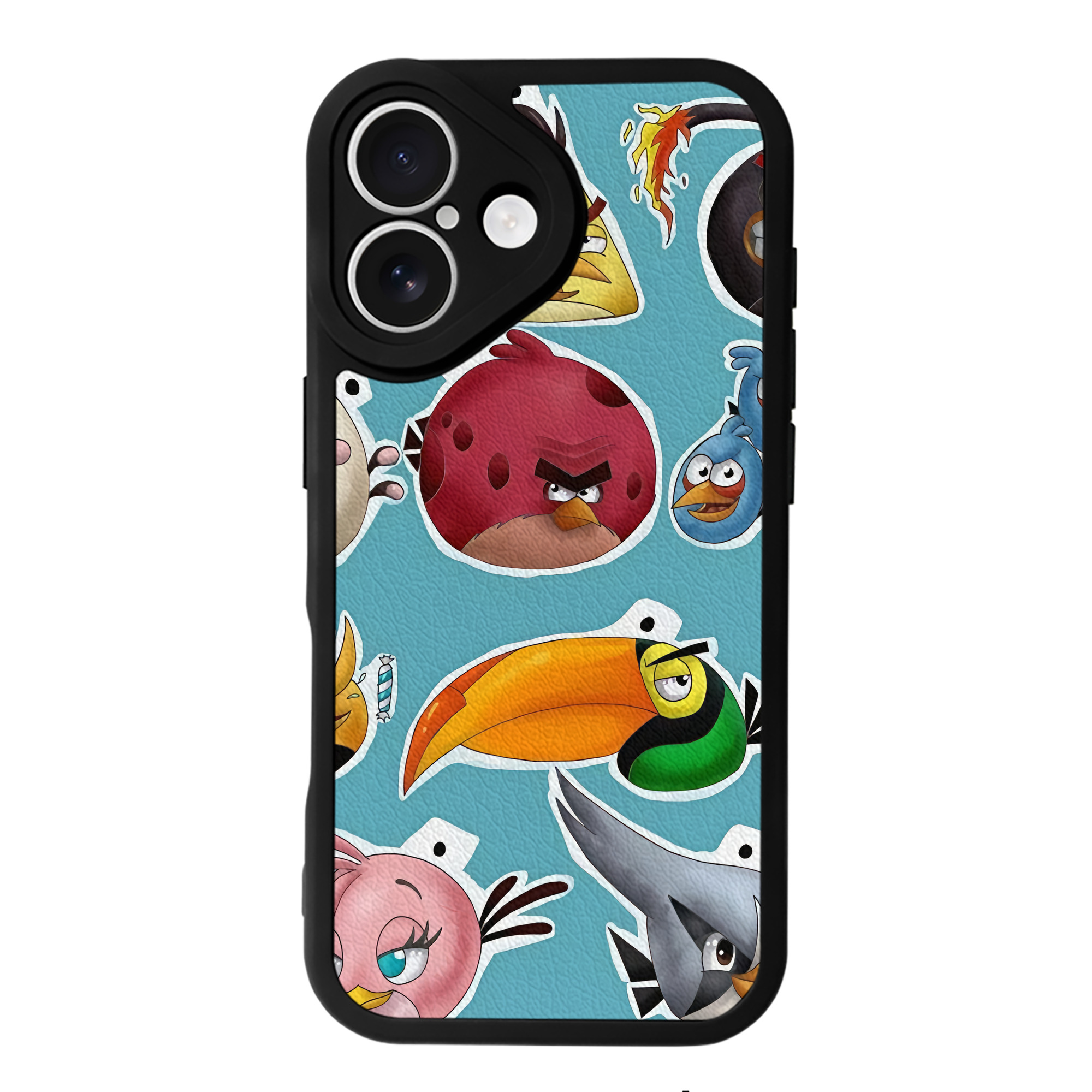 （画像用） Angry Birds アングリーバード 【iPhone 16シリーズ対応】シリコンスマホケース（レザー調） 材質：シリコン